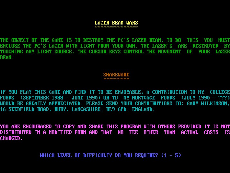 Lazer Beam Wars
